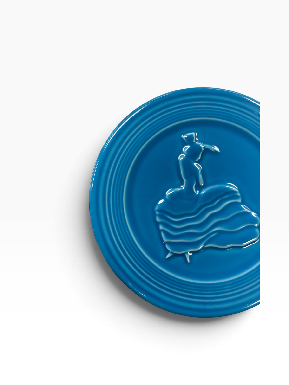 Fiesta Peacock Dancing Lady Trivet 6" Retired Hot Plate