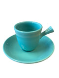 This is a Fiesta Fiestaware After Dinner AD Stick Handled Demitasse Demi Cup and Saucer Set in Sea Mist green. lead-free, Post 1986, Retired Color Retired Shape Perfect for Espresso
