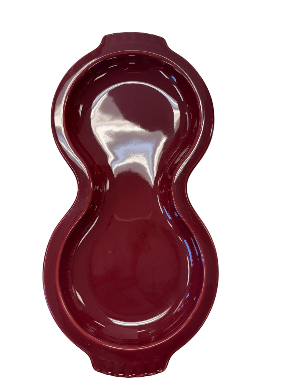 This is a Fiesta Fiestaware Creamer Pitcher Sugar Bowl with Lid on Figure Eight 8 Tray Set in cinnabar lead-free, Post 1986, Retired Color Retired Shape

