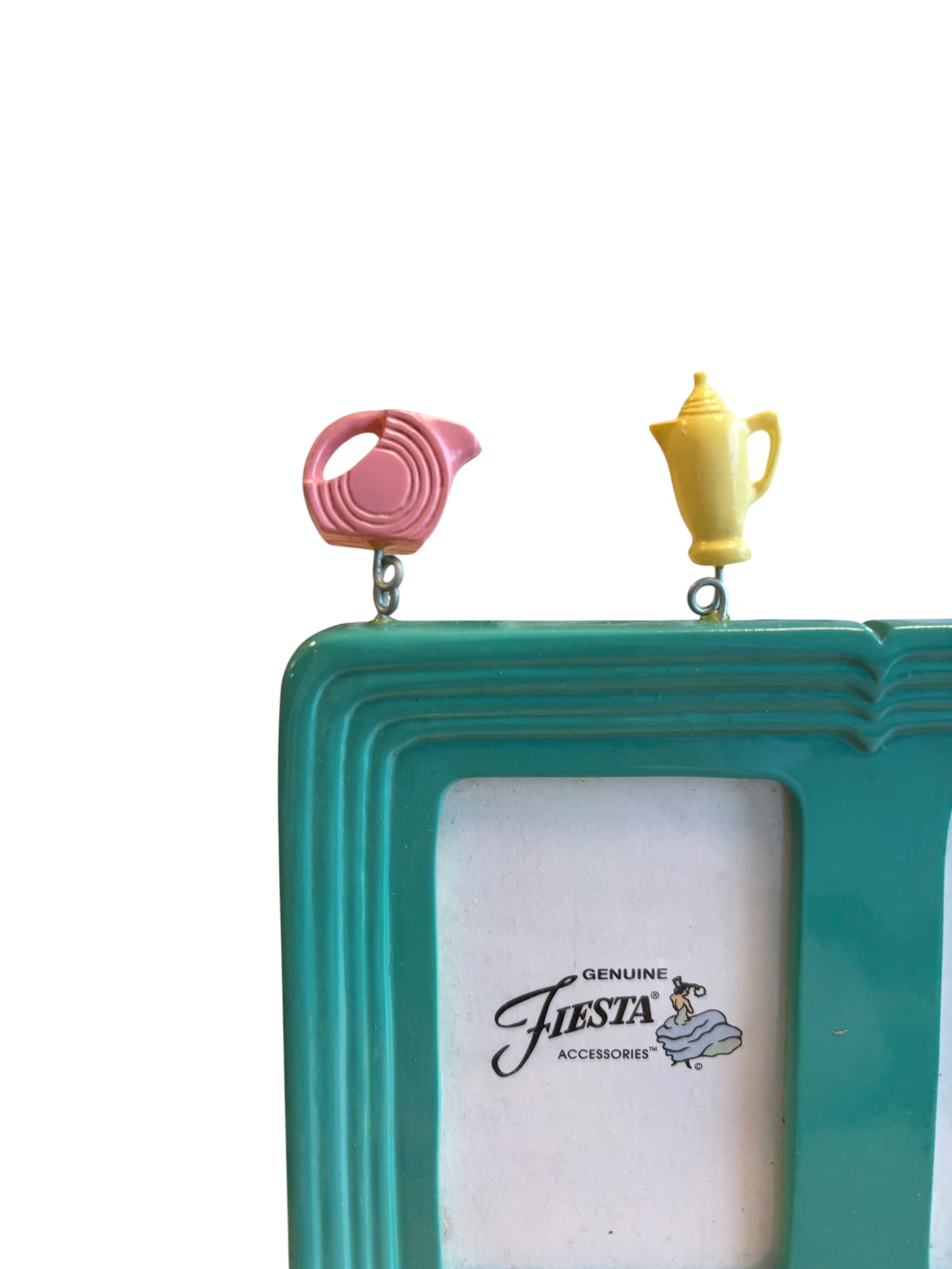 Fiesta Weston Gallery 5" x 6 1/2" Turquoise Double Picture Frame With Icons On Wires