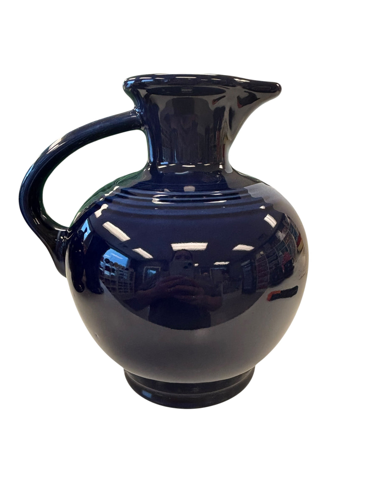 This is a Fiesta Fiestware small 60 Ounce Carafe in cobalt. Lead-free Post 1986 Retired color retired shape
