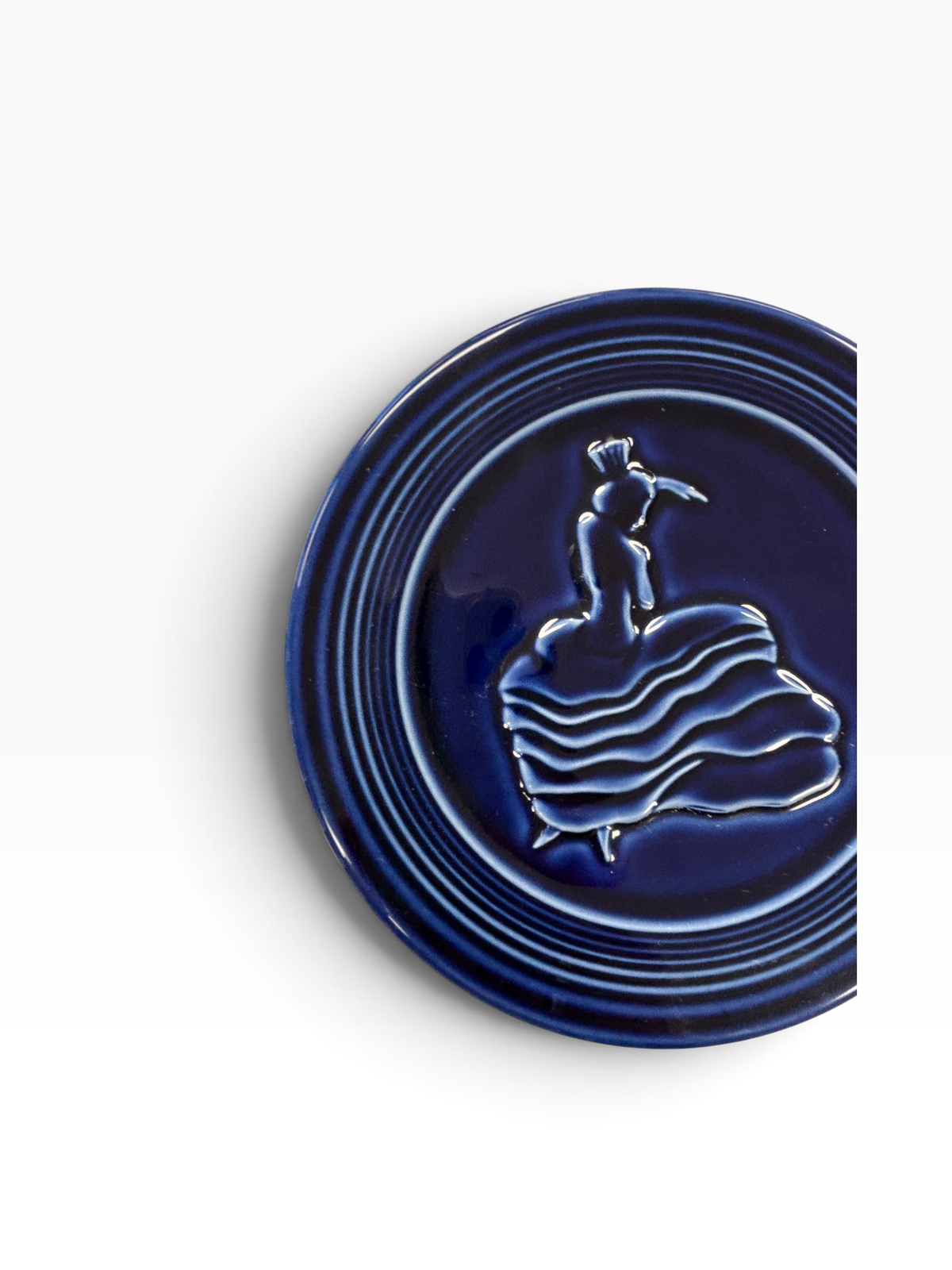 Fiesta Cobalt Dancing Lady Trivet 6" Retired Hot Plate