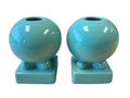 Fiesta Sea Mist Round Bulb Candle Holder Pair