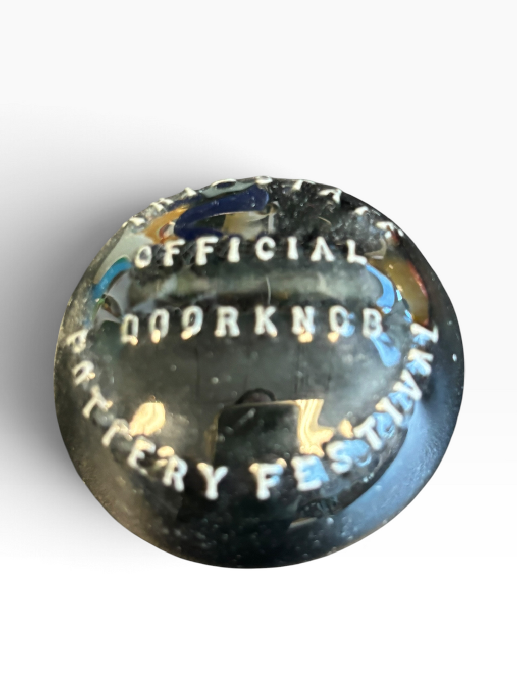 Tri-State Pottery Festival Official Doorknob in Fiesta Black | HLC Toss Game