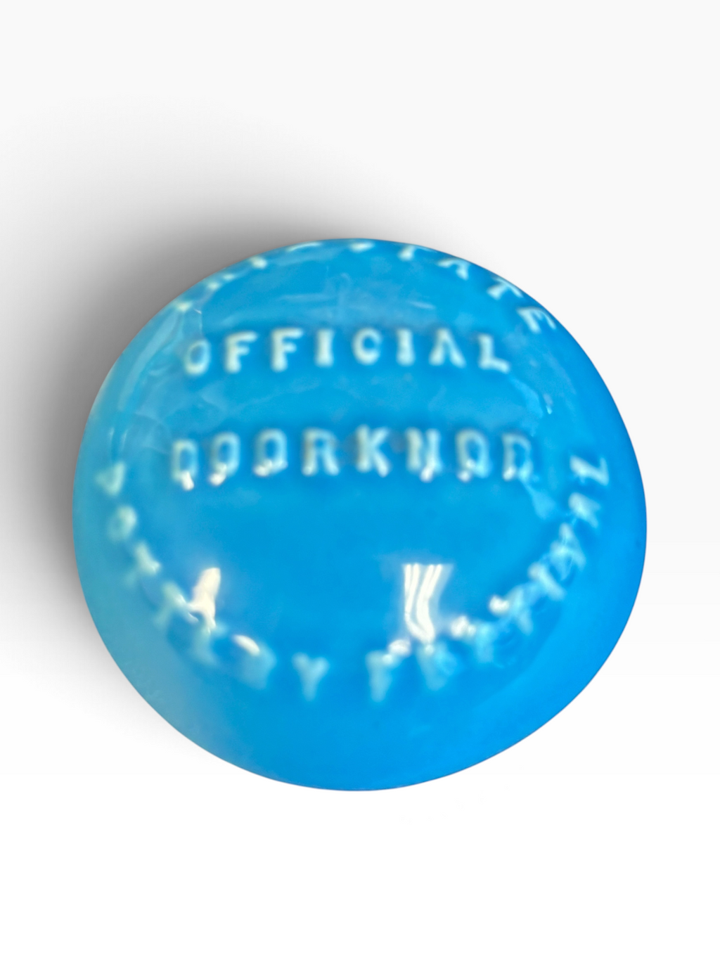 Tri-State Pottery Festival Official Doorknob in Fiesta Peacock | HLC Toss Game