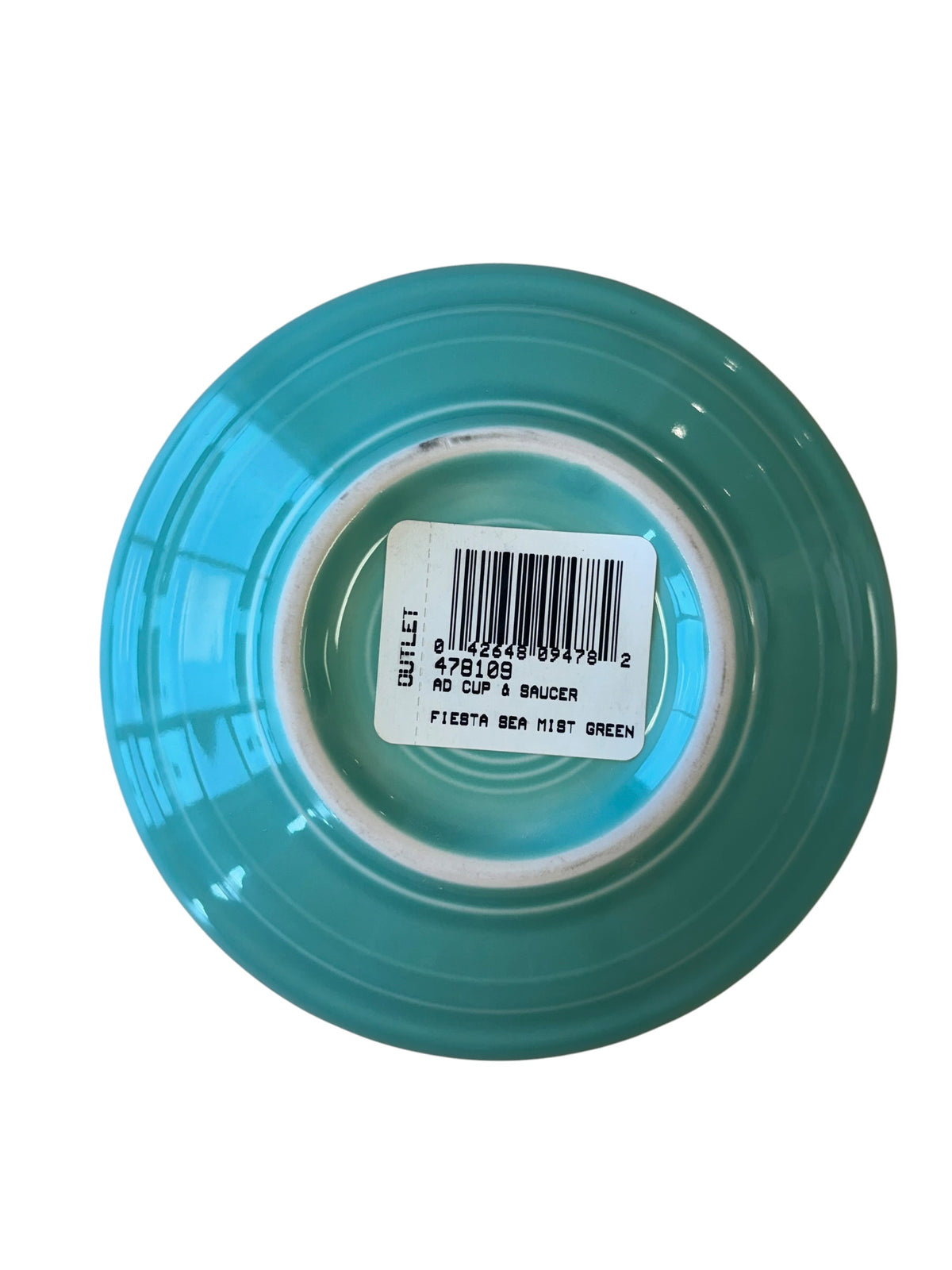 This is a Fiesta Fiestaware After Dinner AD Stick Handled Demitasse Demi Cup and Saucer Set in Sea Mist green. lead-free, Post 1986, Retired Color Retired Shape Perfect for Espresso
