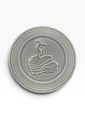 Fiesta Pearl Gray Dancing Lady Trivet 6" Retired Hot Plate