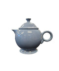 This is a Fiesta Fiestaware Five-cup 5-cup Ring Handled Tea Pot with Lid in Periwinkle. lead-free, Post 1986, Retired Color Retired Shape

