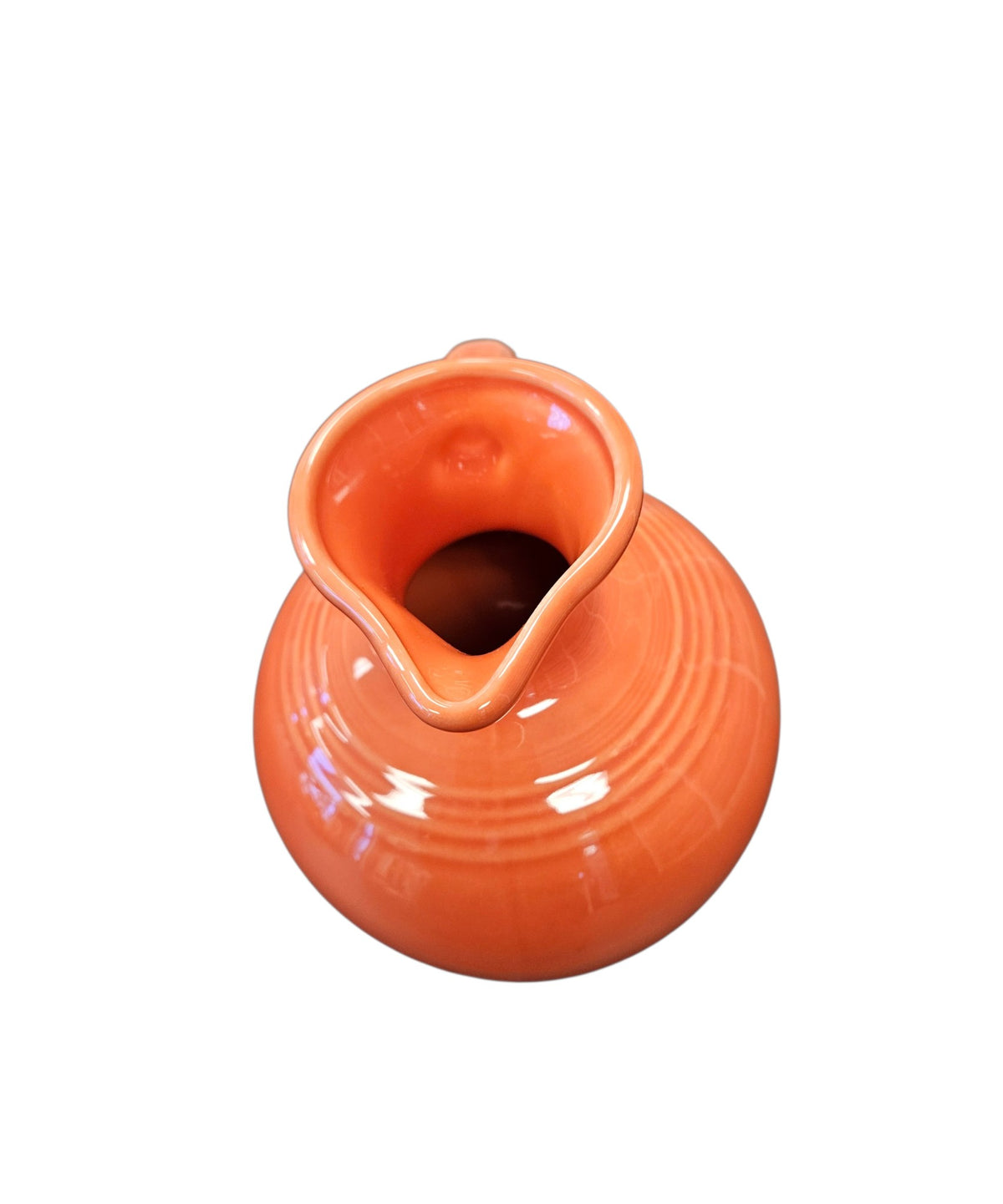 This is a Fiesta Fiestware small 60 Ounce Carafe in persimmon. Lead-free Post 1986 Retired color retired shape
