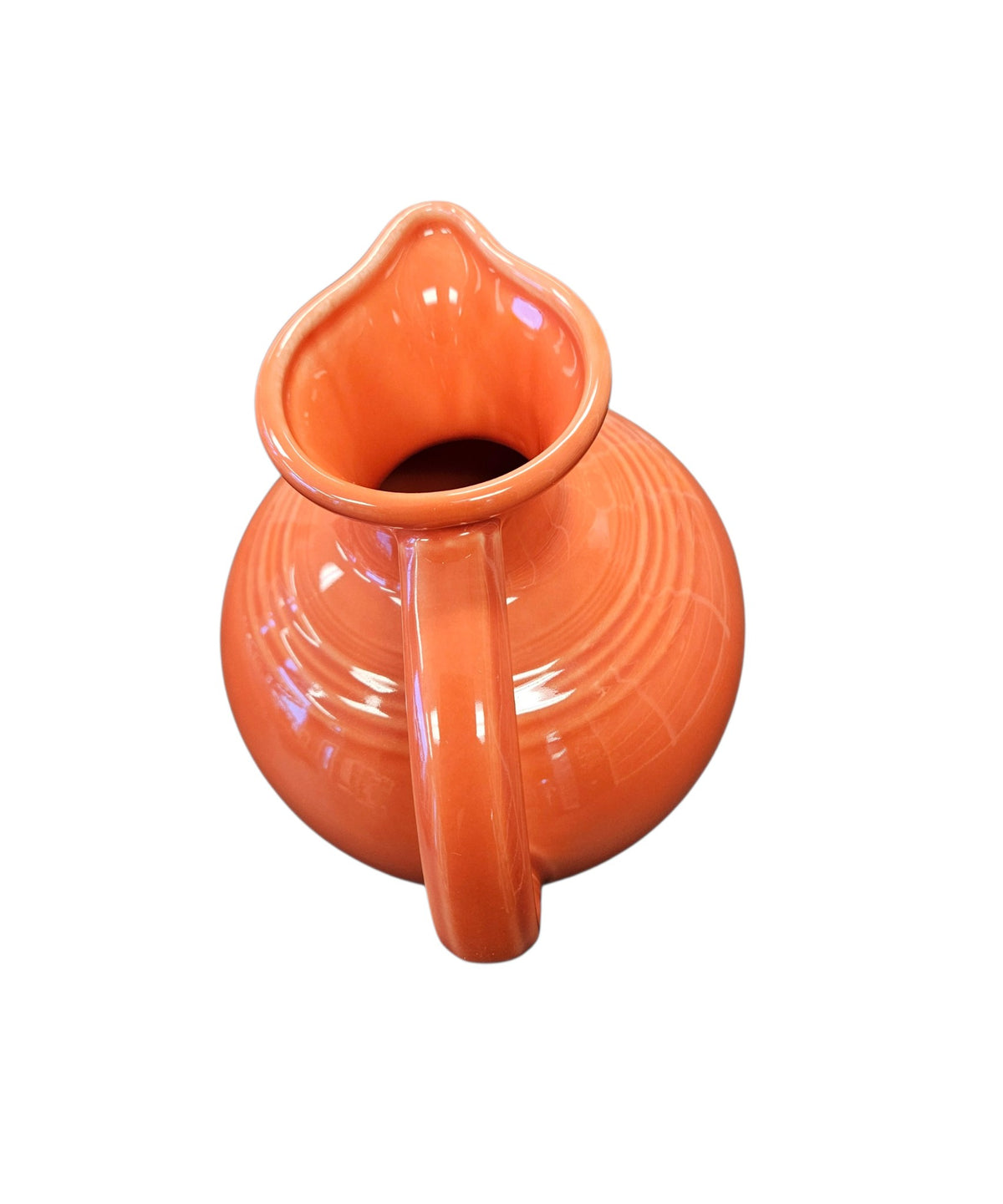 This is a Fiesta Fiestware small 60 Ounce Carafe in persimmon. Lead-free Post 1986 Retired color retired shape
