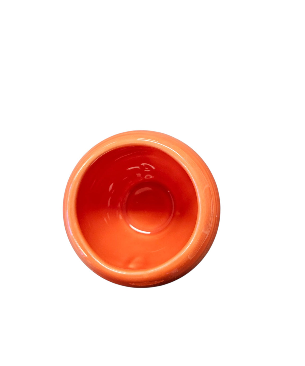 This is a Fiesta Fiestaware Individual Sugar Bowl With Lid in Persimmon. lead-free, Post 1986, Retired Color Retired Shape
