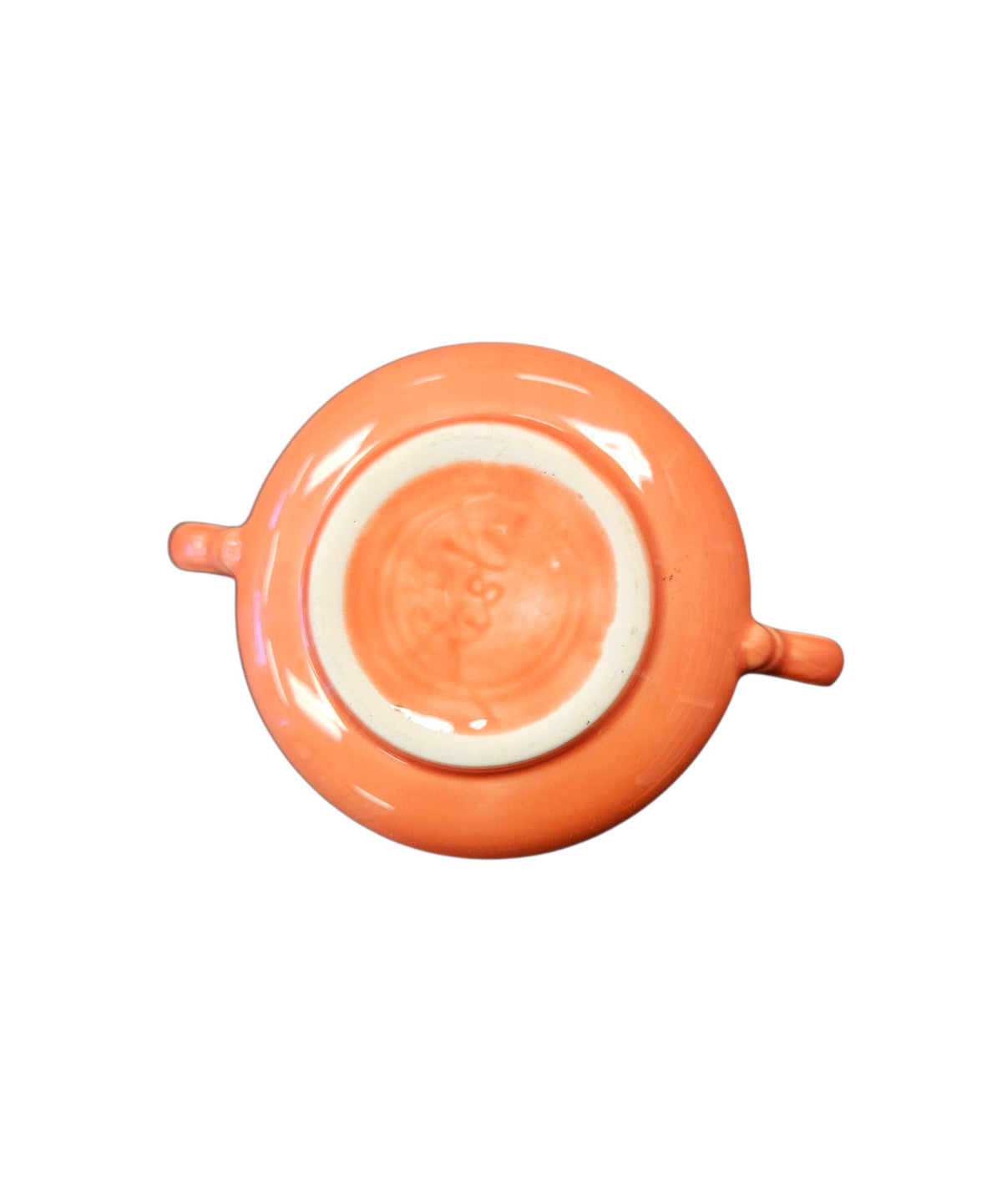 This is a Fiesta Fiestaware Creamer Pitcher Sugar Bowl with Lid on Figure Eight 8 Tray Set in persimmon lead-free, Post 1986, Retired Color Retired Shape
