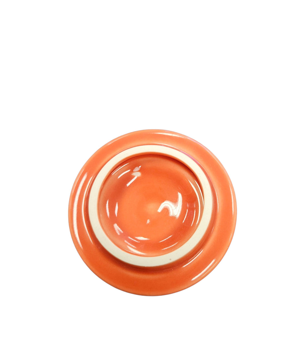 This is a Fiesta Fiestaware Creamer Pitcher Sugar Bowl with Lid on Figure Eight 8 Tray Set in persimmon lead-free, Post 1986, Retired Color Retired Shape
