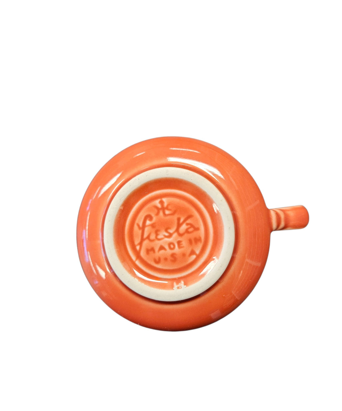 This is a Fiesta Fiestaware Creamer Pitcher Sugar Bowl with Lid on Figure Eight 8 Tray Set in persimmon lead-free, Post 1986, Retired Color Retired Shape
