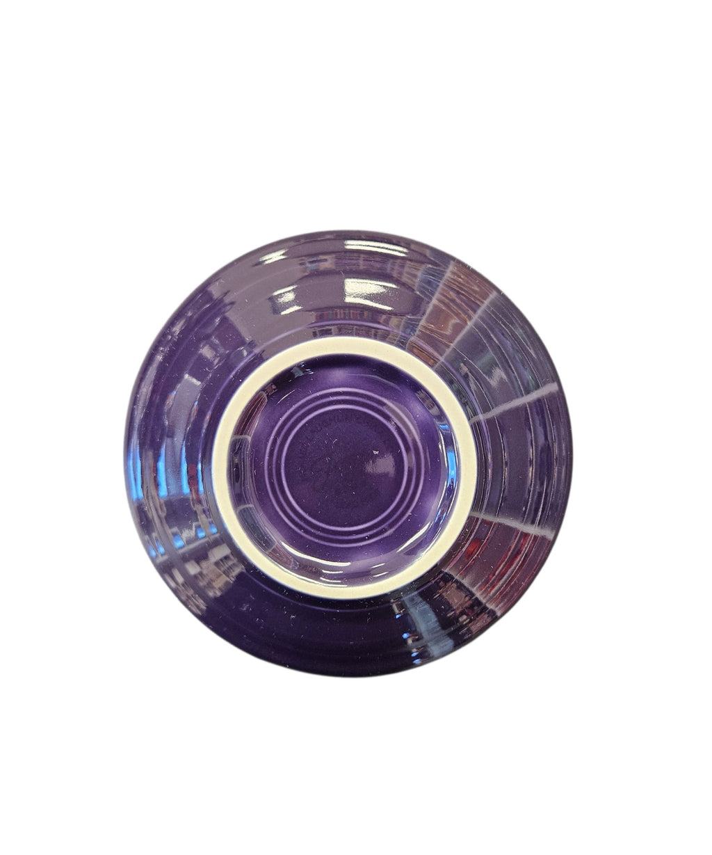 This is a Fiesta Fiestaware After Dinner AD Ring Handled Demitasse Demi Cup and Saucer Set in Plum. lead-free, Post 1986, Retired Color Retired Shape Perfect for Espresso
