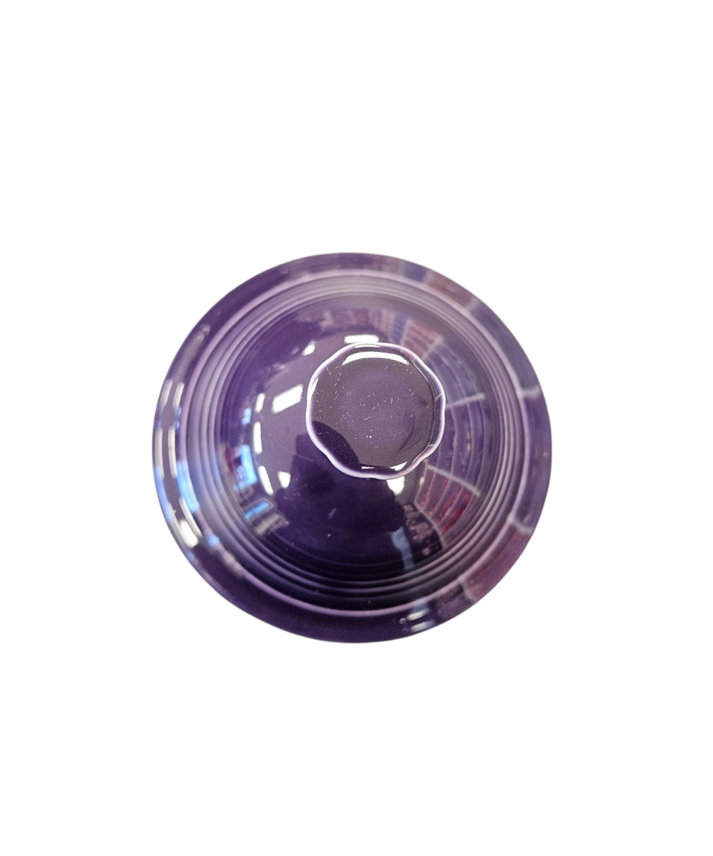 This is a Fiesta Fiestaware Five-cup 5-cup Ring Handled Tea Pot with Lid in Plum. lead-free, Post 1986, Retired Color Retired Shape
