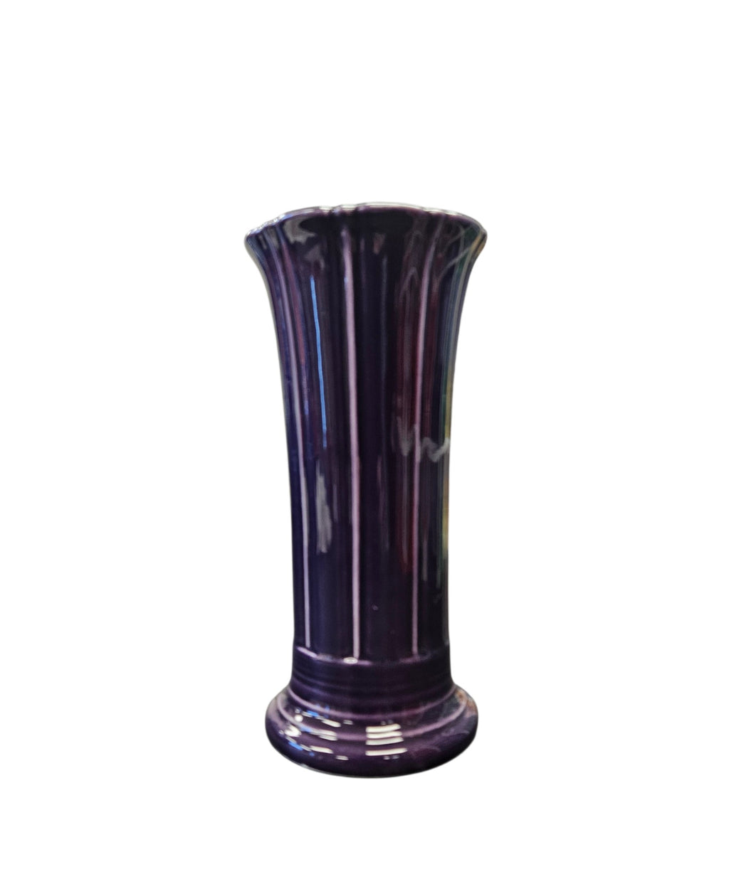 This is a Fiesta Fiestaware Small Flared Vase in Plum. 8" tall. lead-free, Post 1986, Retired Shape Retired Color
