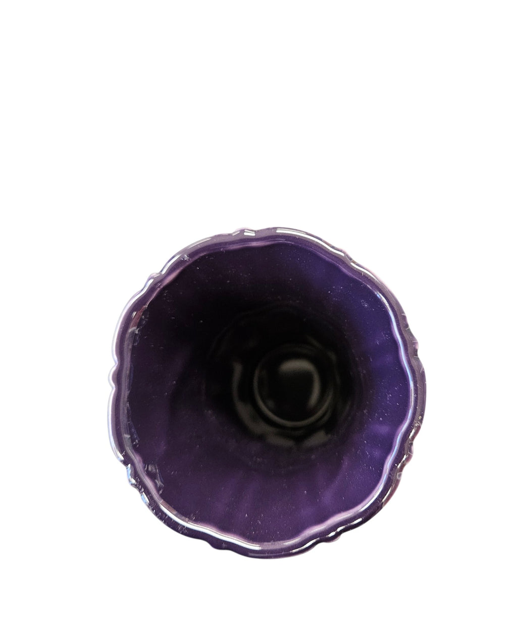 This is a Fiesta Fiestaware Small Flared Vase in Plum. 8" tall. lead-free, Post 1986, Retired Shape Retired Color
