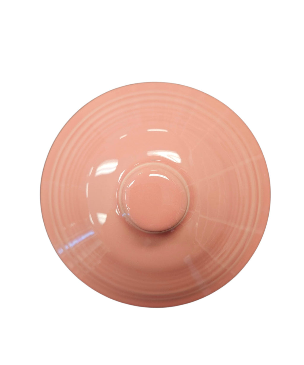 This is a Fiesta Fiestware medium 2 quart Chevon canister in Peony. Lead-free Post 1986 Retired Shape
