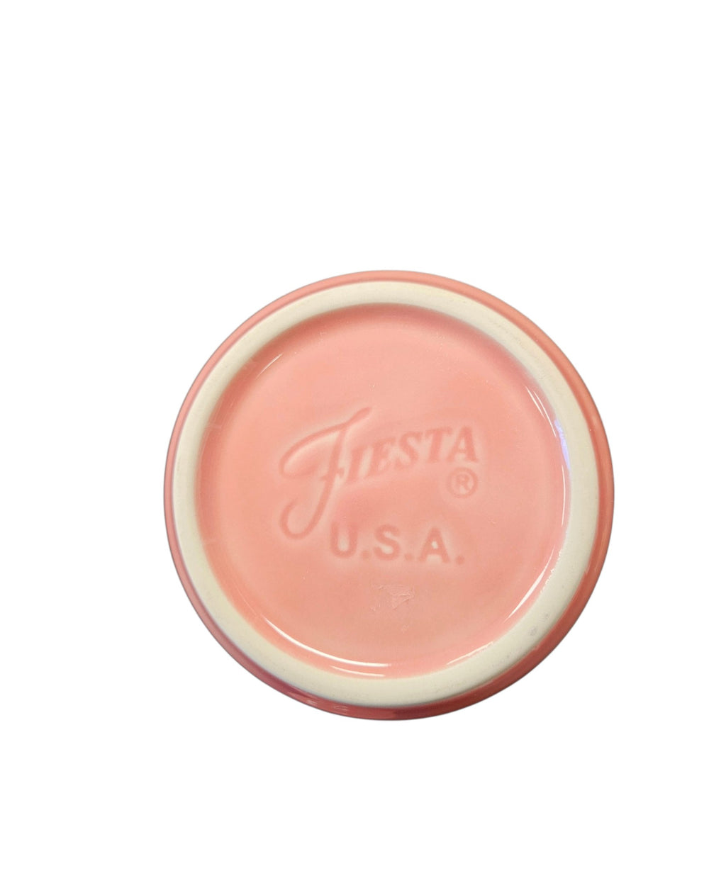 This is a Fiesta Fiestware small 1 quart Chevon canister in Peony. Lead-free Post 1986 Retired Shape
