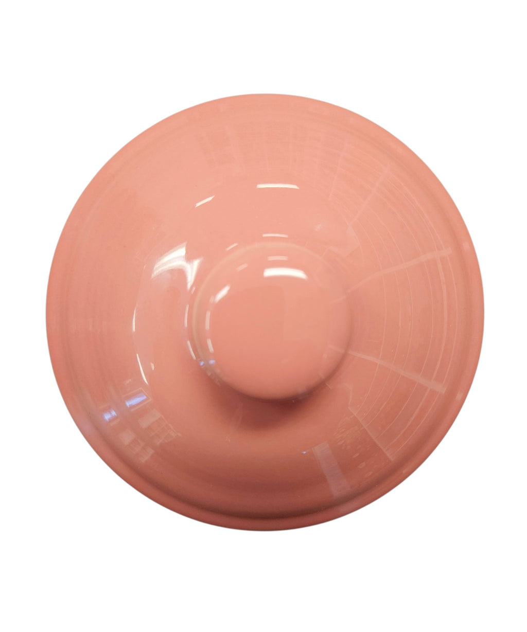 This is a Fiesta Fiestware small 1 quart Chevon canister in Peony. Lead-free Post 1986 Retired Shape

