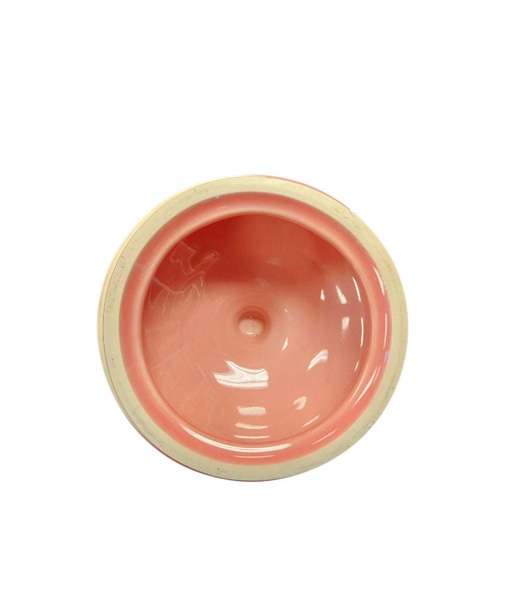 This is a Fiesta Fiestware small 1 quart Chevon canister in Peony. Lead-free Post 1986 Retired Shape
