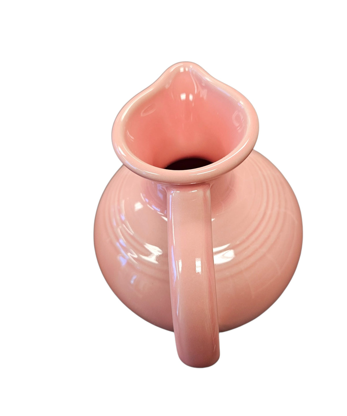 This is a Fiesta Fiestware small 60 Ounce Carafe in peony. Lead-free Post 1986 retired shape
