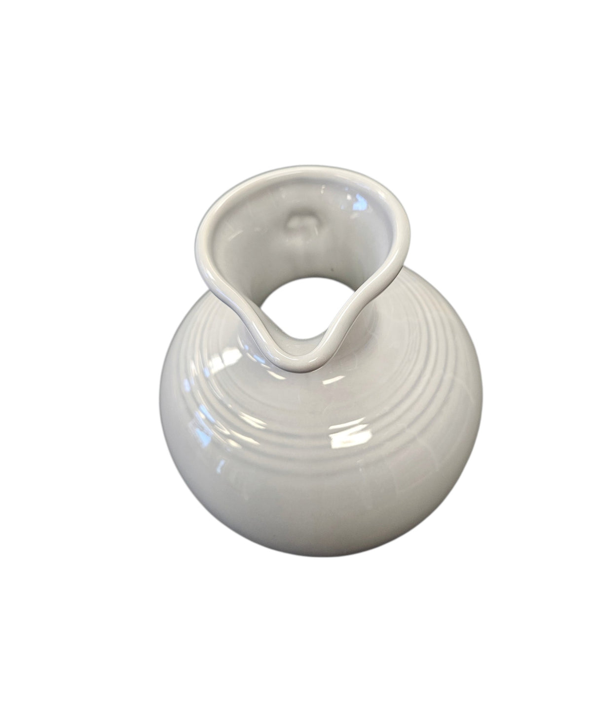 This is a Fiesta Fiestware small 60 Ounce Carafe in pearl-gray. Lead-free Post 1986 Retired color retired shape
