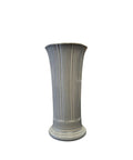 This is a Fiesta Fiestaware Small Flared Vase in Pearl Gray. 8" tall. lead-free, Post 1986, Retired Shape Retired Color
