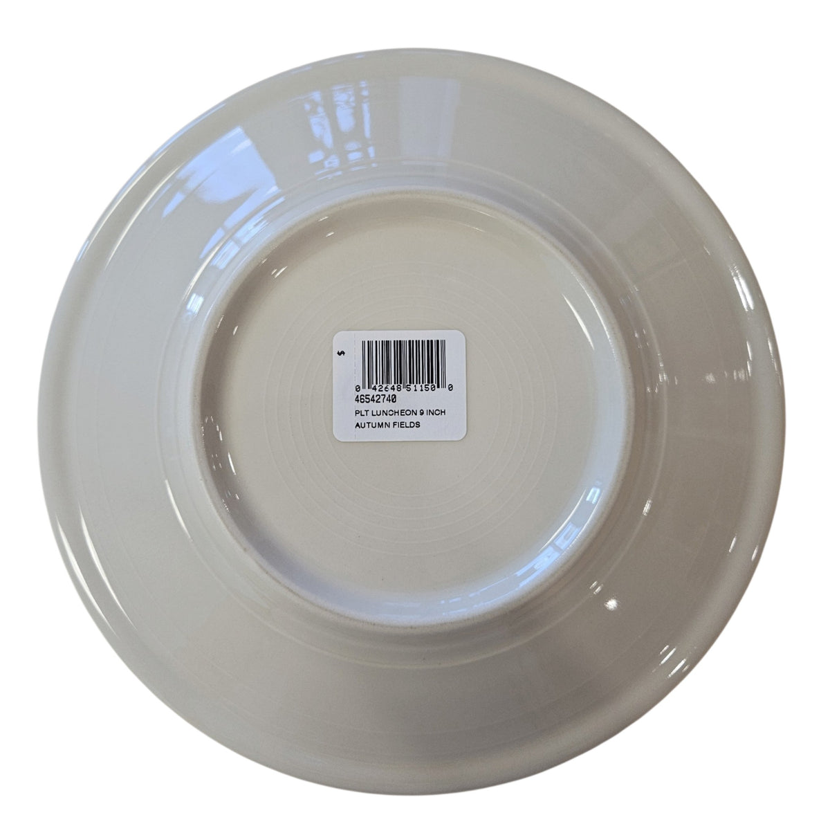 This is a Fiesta Fiestaware Classic Luncheon Plate featuring the Autumn Fields decal on Linen. lead-free, Post 1986, Fall, Leaves, Acorns, Greenery
