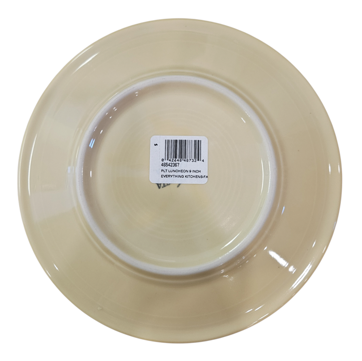 This is a Fiesta fiestaware Classic Luncheon Plate featuring Everything Kitchen's Fall Forest decal on Ivory. Lead free, Post 1986 Retired Decal, Retired Color, limited quantities available via EK, Fall, Pumpkin, Greenery, Bird. Acorn, squirrel, Thanksgiving
