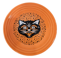 This is a Fiesta fiestaware Classic Luncheon Plate featuring the Black Cat decal on poppy. Lead free, Post 1986, Halloween
