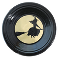 This is a Fiesta fiestware classic luncheon plate featuring the Moon Lit Witch decal on black. Lead free Post 1986 Retired Color Retired Decal, Halloween
