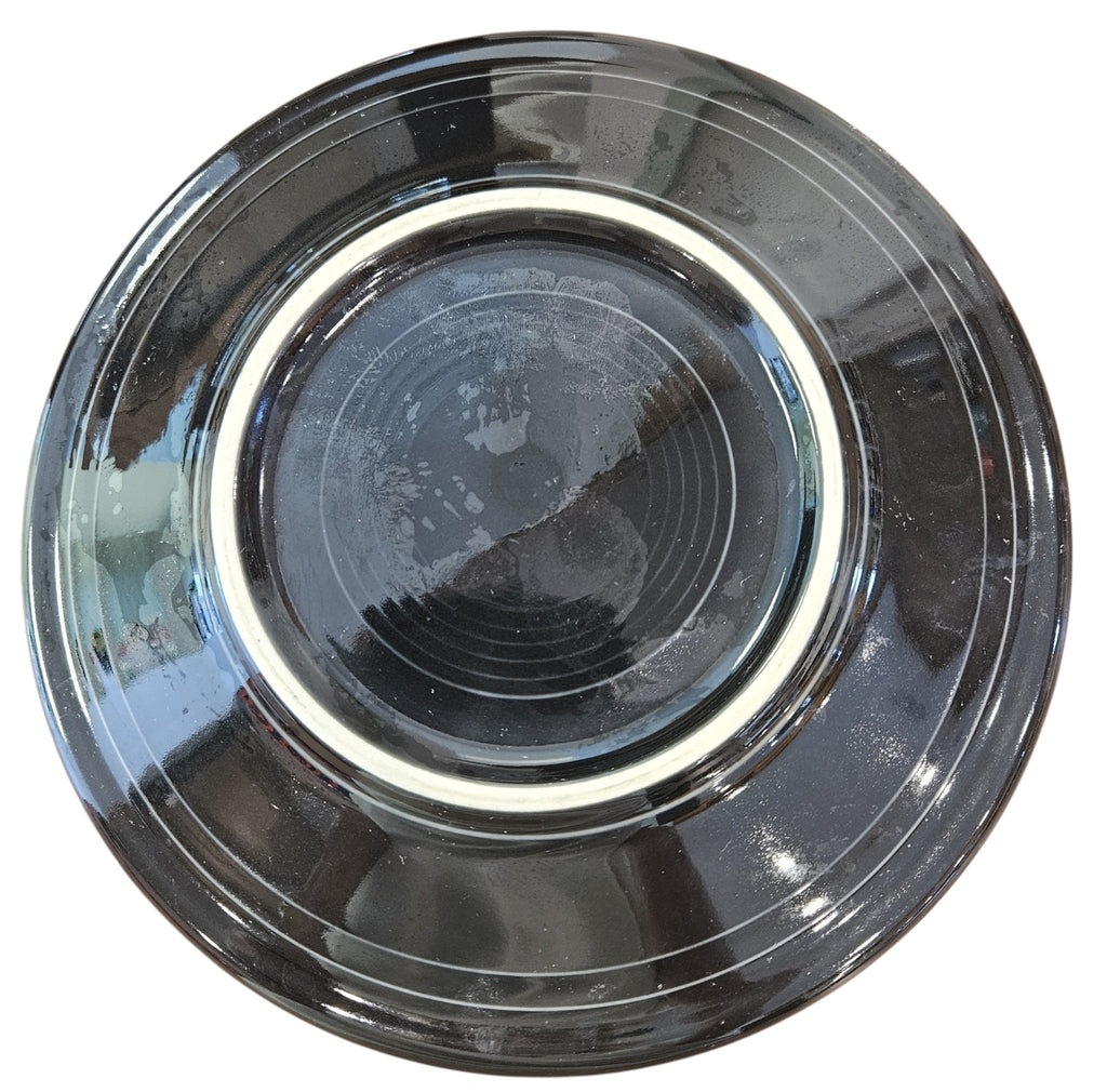 This is a Fiesta fiestware classic luncheon plate featuring the Moon Lit Witch decal on black. Lead free Post 1986 Retired Color Retired Decal, Halloween
