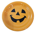 This is a Fiesta fiestaware Bistro Appetizer Plate featuring the Happy Pumpkin decal on tangerine. Lead free, Post 1986, Retired Production Decal, Retired Color, Fall, Thanksgiving, Halloween
