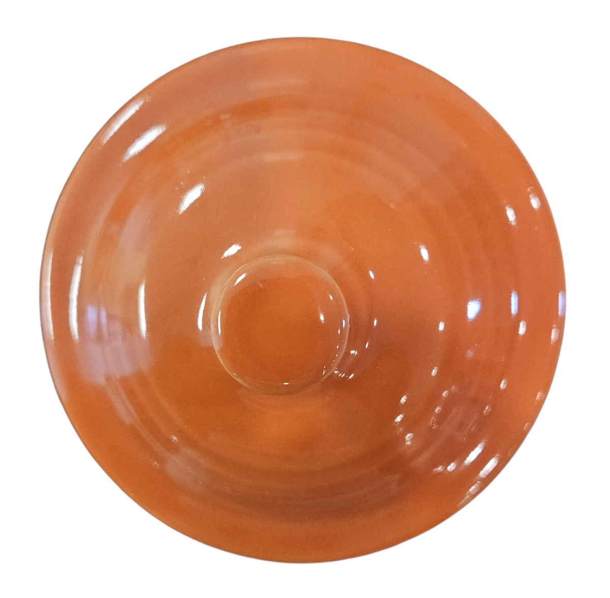 This is a Fiesta fiestaware Jam Jar Small Canister with lid featuring the FTCCO exclusive Happy Pumpkin decal on poppy. Lead free, Post 1986, Fall, Thanksgiving, Halloween
