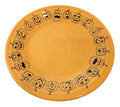 This is a Fiesta fiestaware Classic Luncheon Plate featuring the Carson's Exclusive Jack O' Lanterns decal on tangerine. Lead free, Post 1986 retired decal, retired color, Halloween
