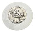 This is a Fiesta fiestaware Classic Luncheon Plate featuring the Mystical Halloween Skull decal on white. Lead free, Post 1986, Retired Decal, Halloween
