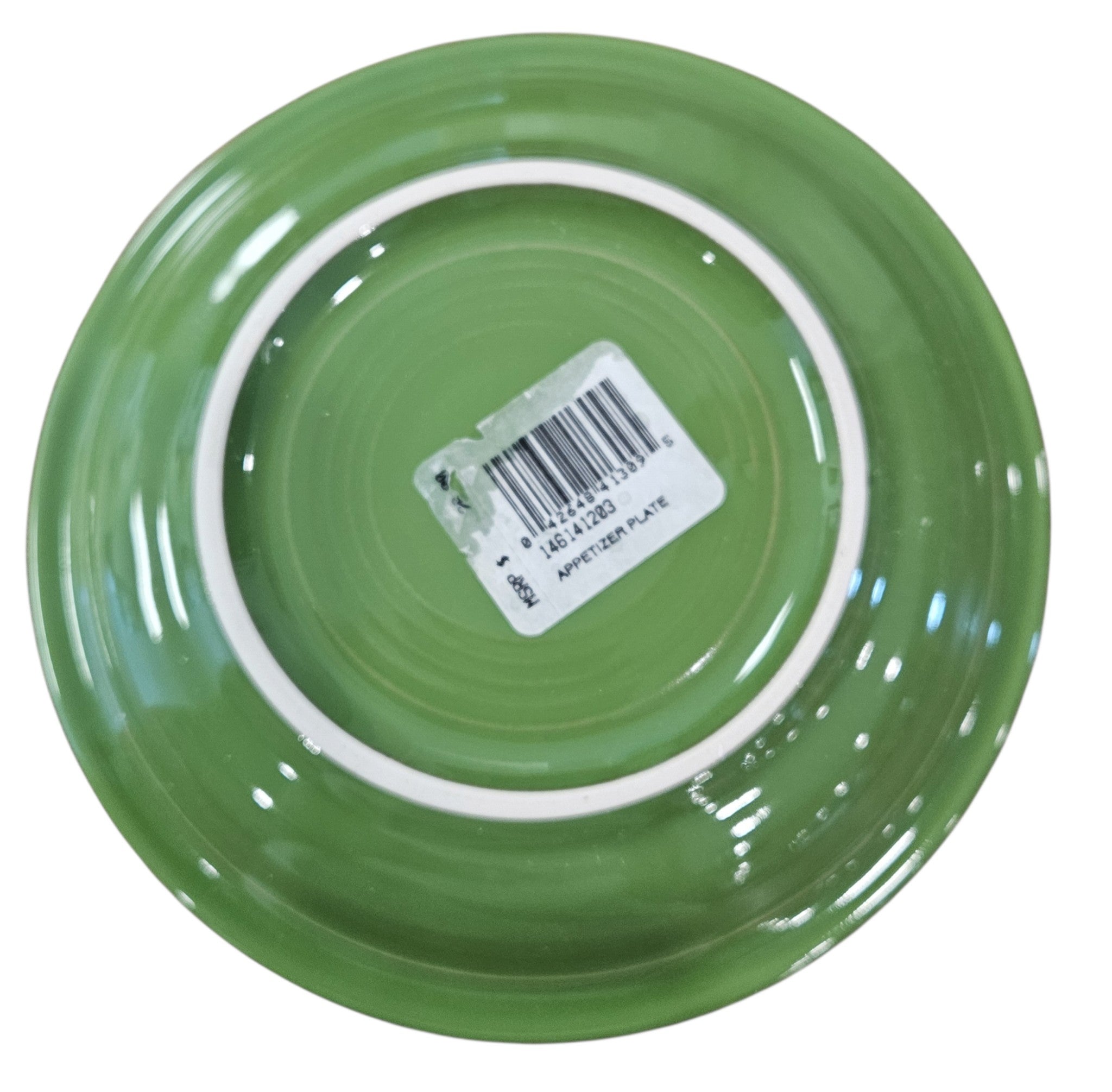 This is a Fiesta fiestware bistro appetizer plate featuring the Moon Lit Witch decal on shamrock. Lead free Post 1986 Retired Color, Retired Decal, Halloween
