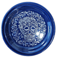 This is Fiesta fiestware Bistro Appetizer Plate featuring the Skull & Vine decal on twilight. Lead free, post 1986,  retired decal, retired color, Halloween
