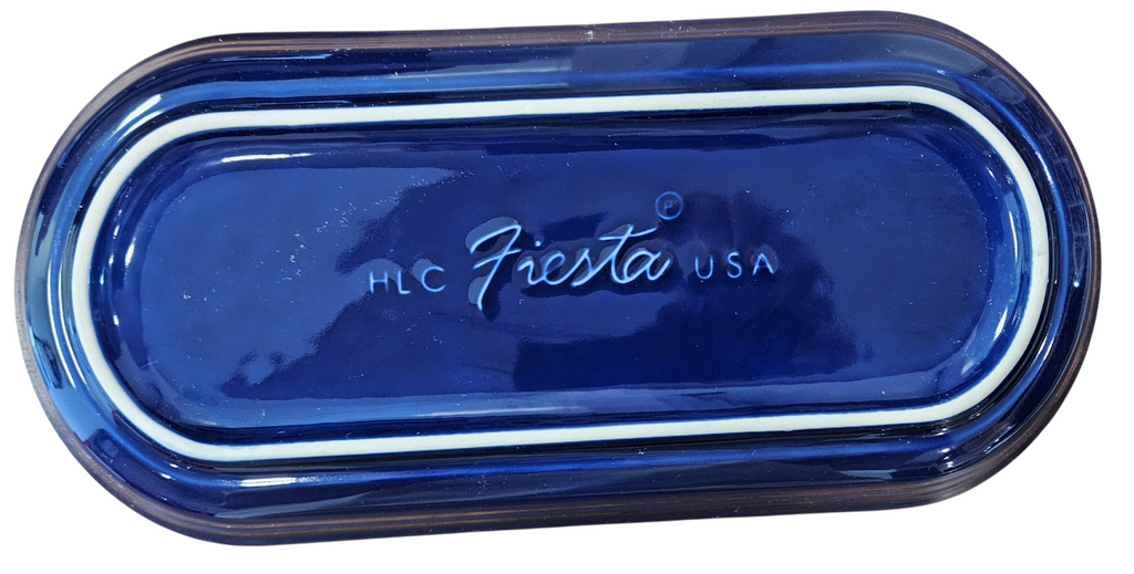 This is Fiesta fiestware Bread Tray featuring the Skull & Vine decal on twilight. Lead free, post 1986,  retired decal, retired color, Halloween
