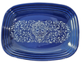 This is Fiesta fiestware Rectangular Platter featuring the Skull & Vine decal on twilight. Lead free, post 1986,  retired decal, retired color, Halloween

