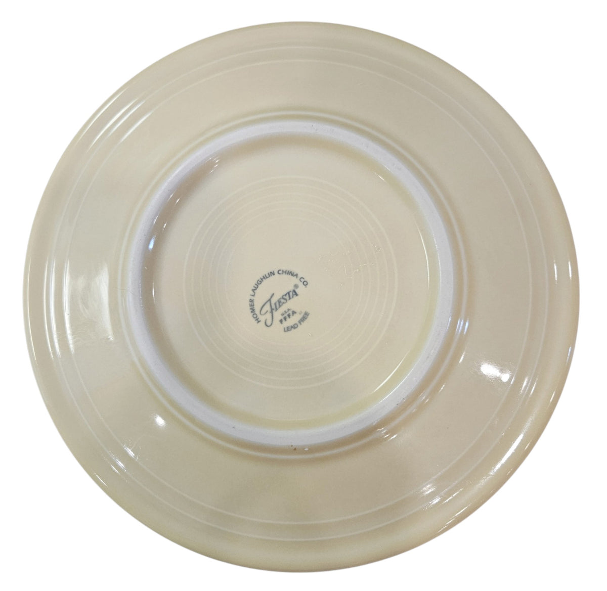 This is a Fiesta fiestaware Classic Luncheon Plate featuring the Pumpkin Spice and Everything Nice decal on Ivory. Lead free, Post 1986 Retired Decal, Retired Color, Fall, Pumpkin, Thanksgiving
