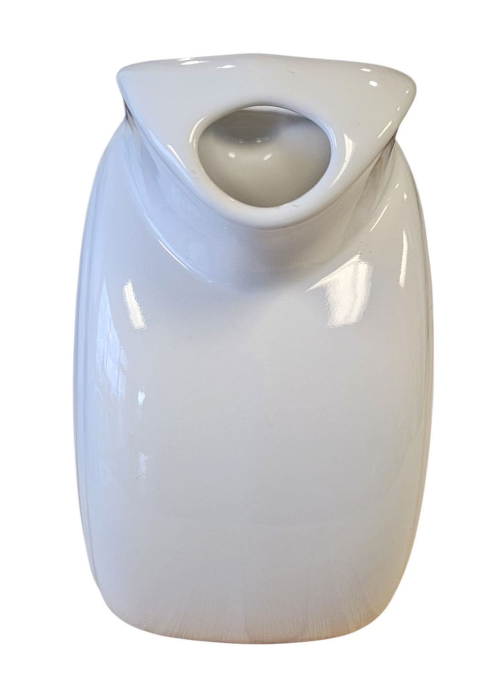 This is a Fiesta Fiestaware Large Disk Pitcher featuring hand-painted artwork by Patricia Degraw on white. The artwork is reflective of Christmas and the Holidays with reds and greens paint hues, holly and berries and a partial mandala pattern. Decorated, Post-1986, Lead-Free

