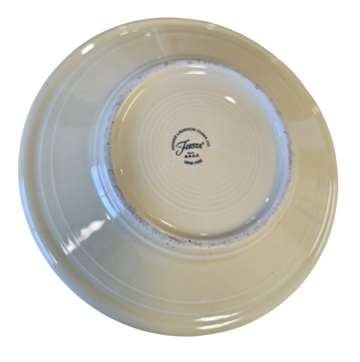 This is a Fiesta Fiestaware Classic Luncheon Plate featuring Fiesta's exclusive Café Gratitude "What are you Gratefuk For?" decal  on Ivory. The decal was created as a conversation or "pass along" piece to encourage reflection and gratitude during meals. Post 1986, Lead-free, Thanksgiving, Fall, Christmas, Decorated, Retired Decal
