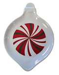 This is a Fiesta Fiestaware Ornament Plate featuring FTCCO's Peppermint decal on White. Post 1986, Lead-free, Decorated, Christmas, Original Betty Crocker Peppermint decal brought back to life by FTCCO.
