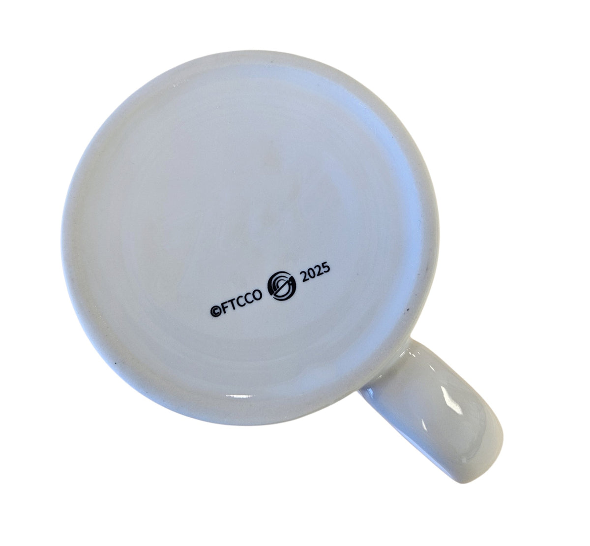 This is a Fiesta Fiestaware Java Mug featuring FTCCO's Peppermint decal on White. Post 1986, Lead-free, Decorated, Christmas, Original Betty Crocker Peppermint decal brought back to life by FTCCO.
