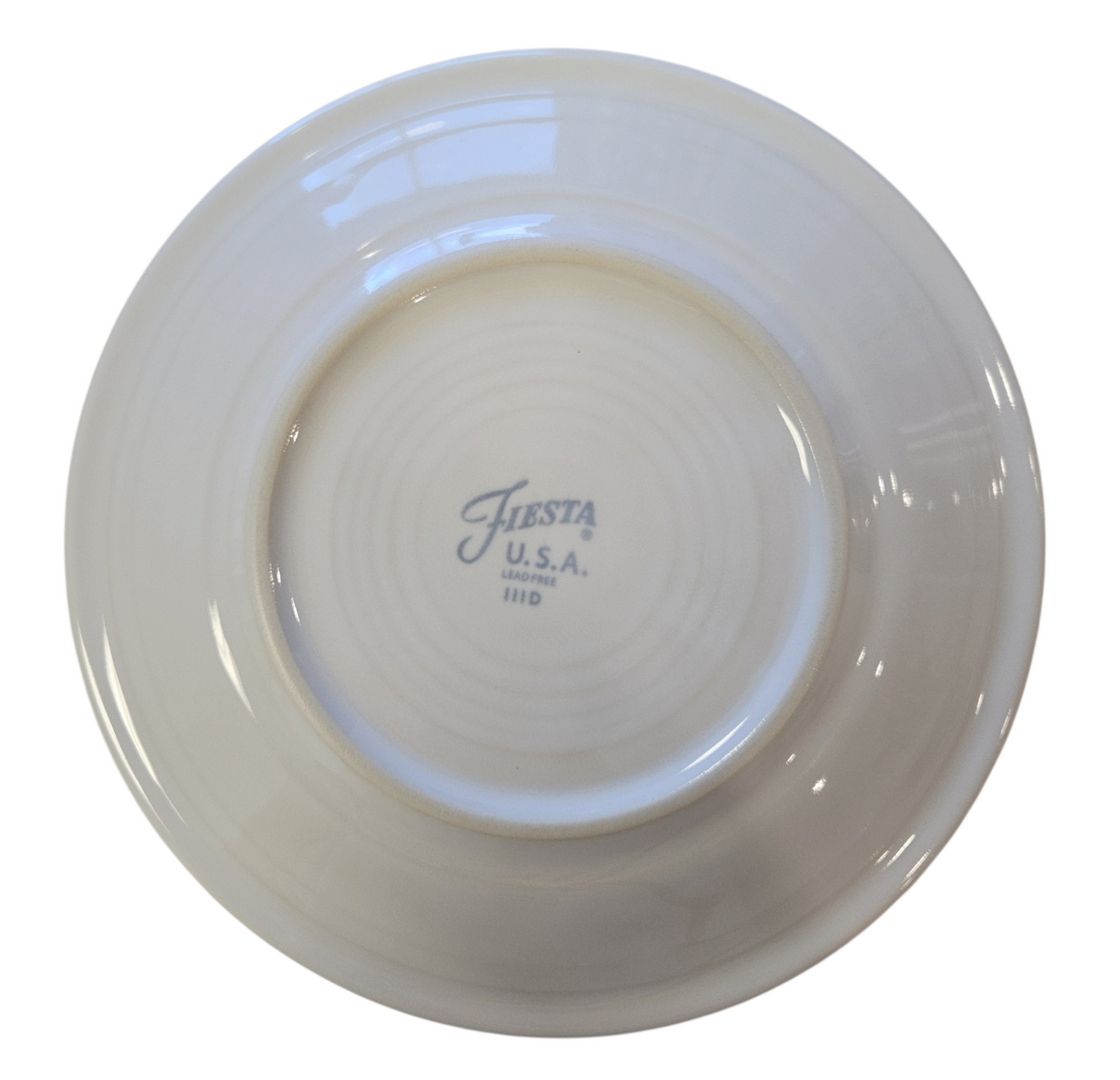 This is a Fiesta Fiestaware Classic Salad Plate featuring Everything Kitchen's exclusive Christmas Whimsey decal  on White. Post 1986, Lead-free, Christmas, Tree, Decorated, Retired Decal, Santa, Gift Bag
