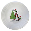 This is a Fiesta Fiestaware Classic Luncheon Plate featuring the Zulily.com exclusive Christmas Gnome decal on White. Post 1986, Lead-free, Decorated, Christmas
