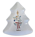 This is a Fiesta Fiestaware Tree Shaped Plate featuring the Fiesta Nutcracker Holly & Berry decal on white. Post 1986, Lead-free, Christmas
